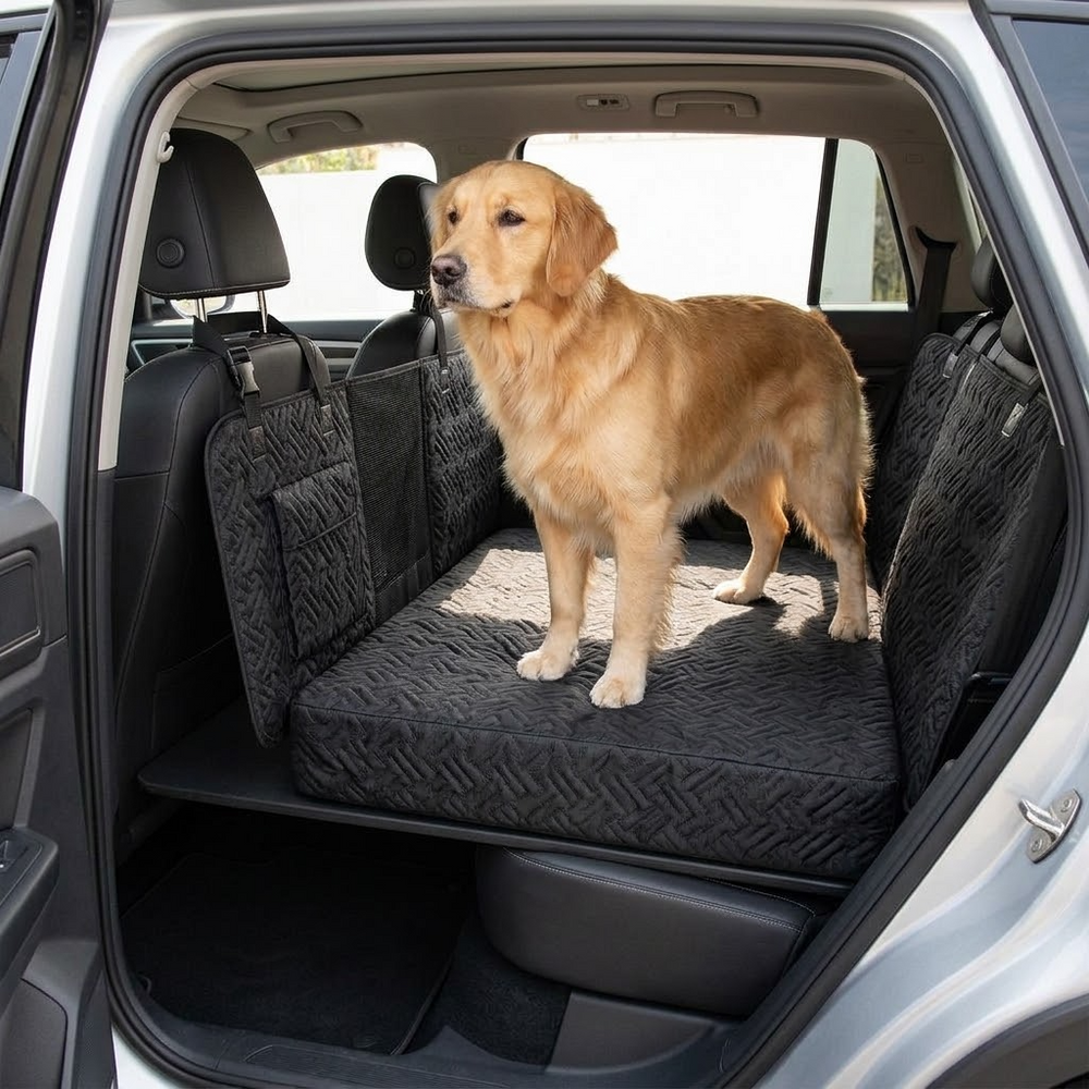 A flat bed for the back seat